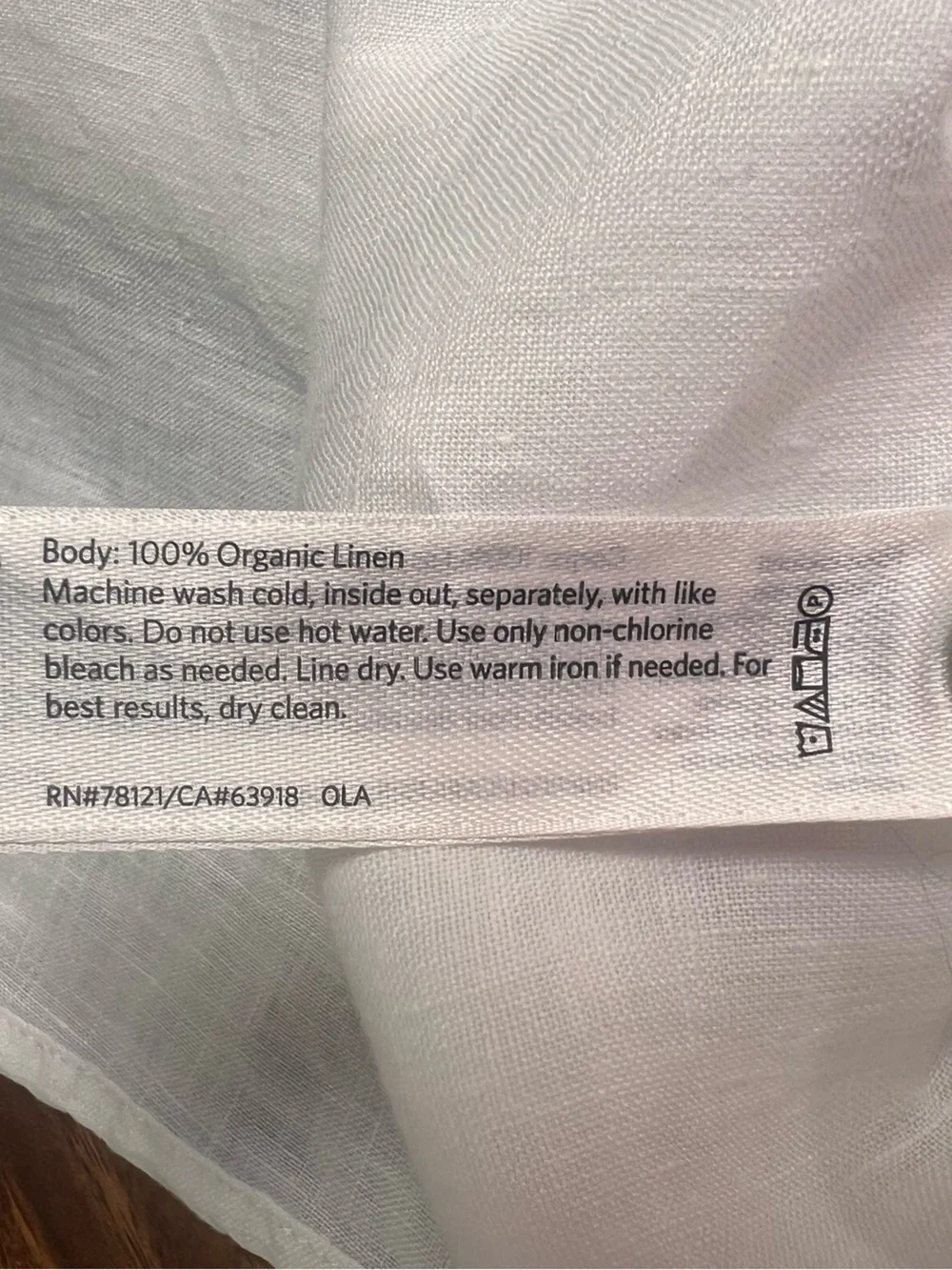 Eileen Fisher White Button-Front Linen Top - Picture 6 of 6